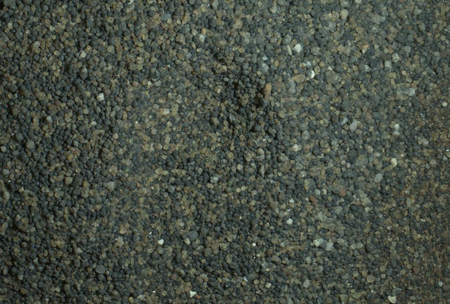 “好奇号”的相机在夜间拍摄灯光下的火星地表。据悉，自2015年11月起，好奇号火星探测器就在集中精力研究火星夏普山的黑色沙丘。这也是其火星使命之一，而据有关研究人员解释：这将使科学家了解水在火星砂岩形成过程中所起到的作用。