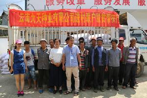 罗平县农业局与云南大天种业有限公司为贫困户送化肥